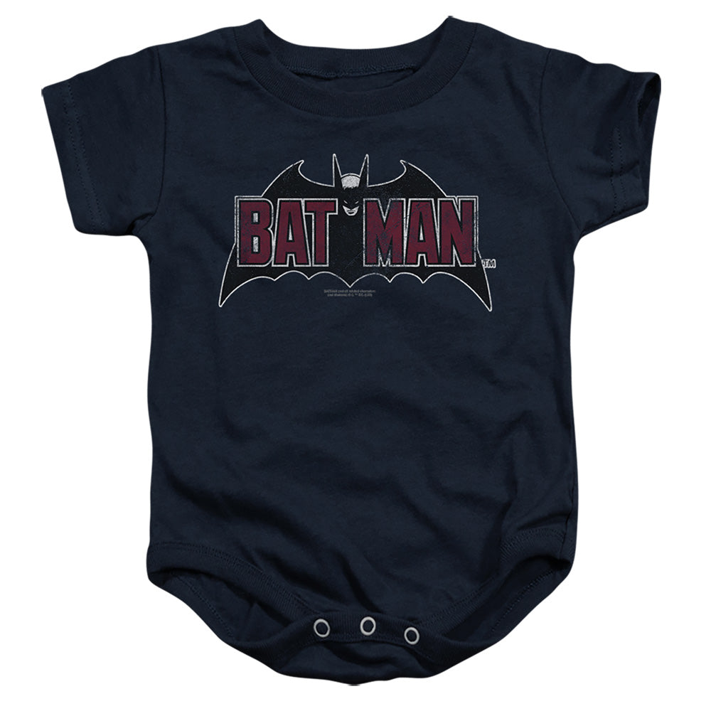 The Batman (2022) Vintage Bat Logo On Navy - Baby Bodysuit Baby Bodysuit Batman   