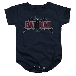 The Batman (2022) Vintage Bat Logo On Navy - Baby Bodysuit Baby Bodysuit Batman   