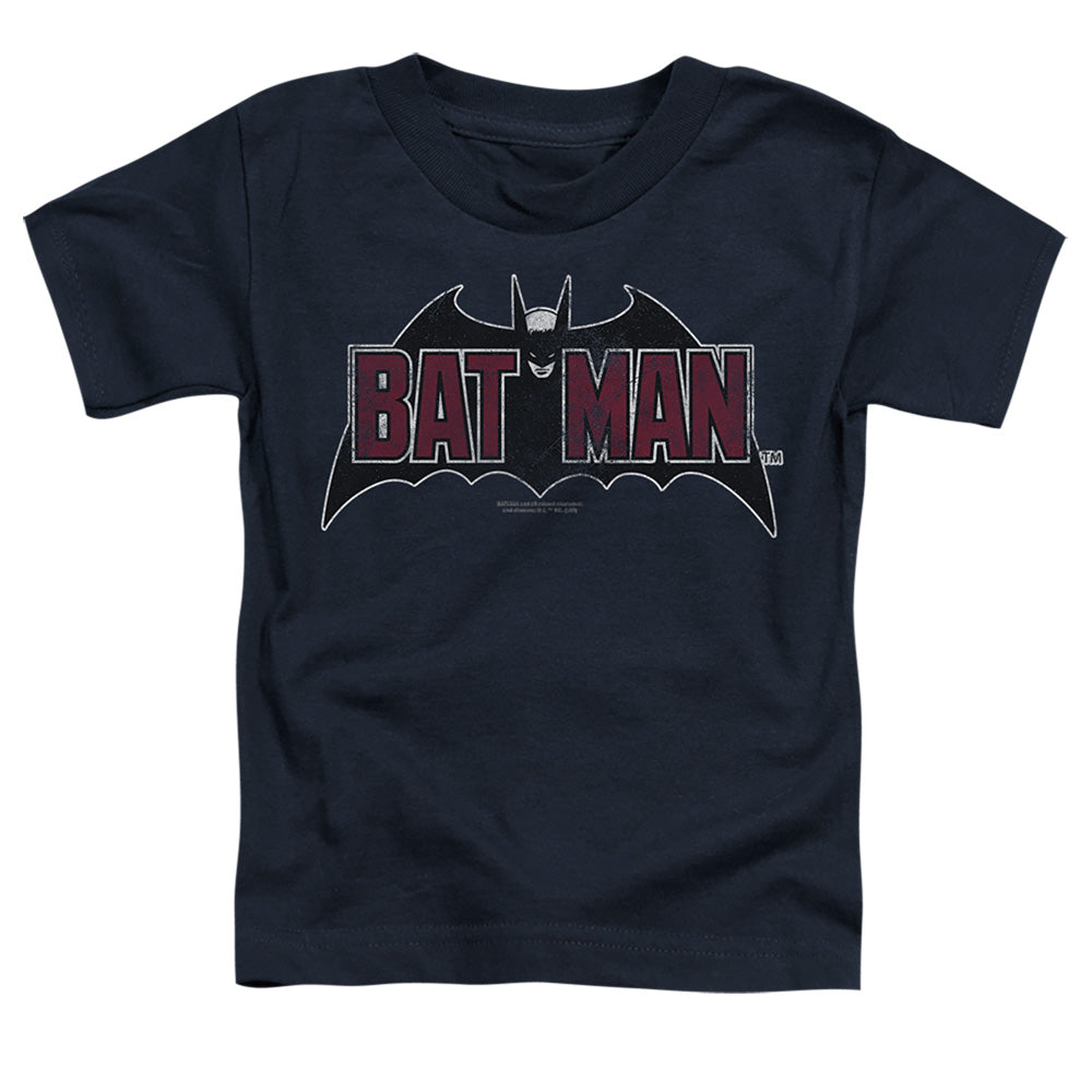 The Batman (2022) Vintage Bat Logo On Navy - Toddler T-Shirt Toddler T-Shirt Batman   