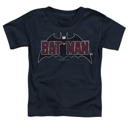The Batman (2022) Vintage Bat Logo On Navy - Toddler T-Shirt Toddler T-Shirt Batman   