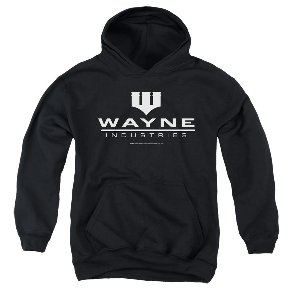 The Batman (2022) Wayne Logo On Black - Youth Hoodie Youth Hoodie (Ages 8-12) Batman   