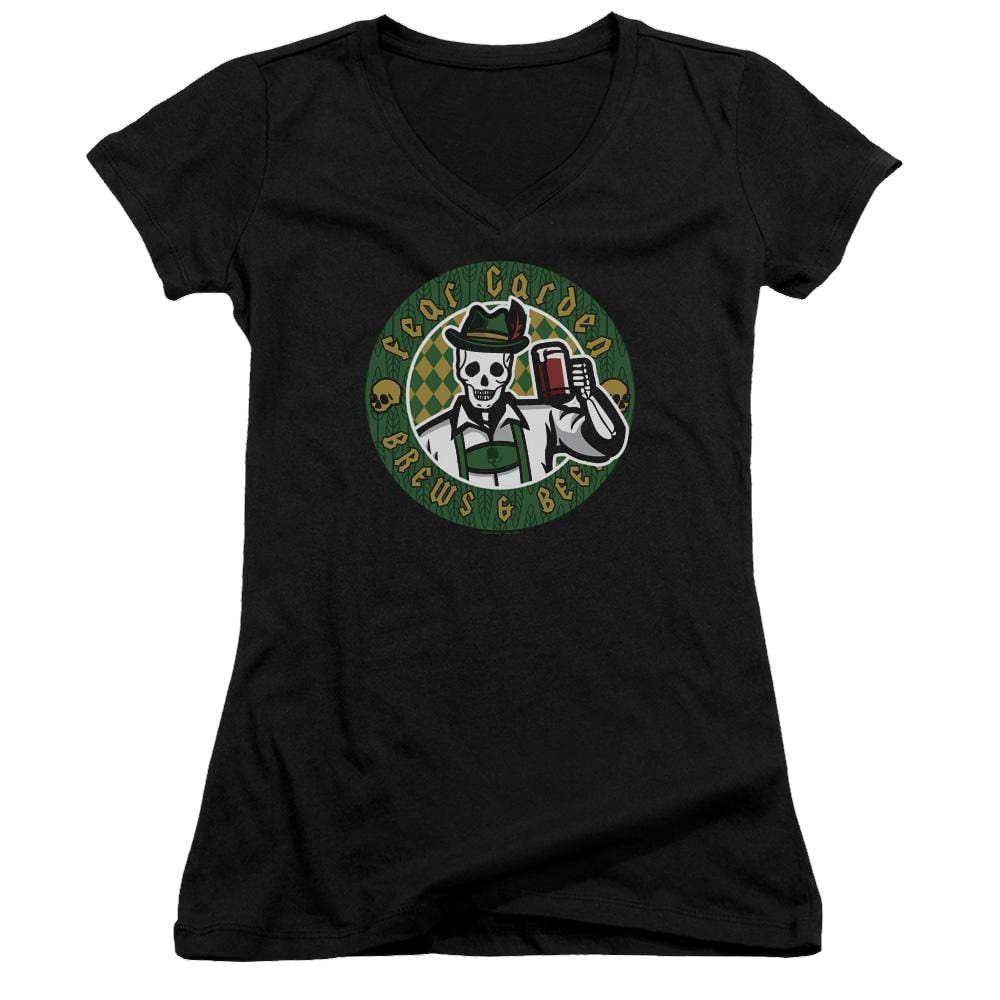 Hell Fest Fear Garden - Juniors V-Neck T-Shirt Juniors V-Neck T-Shirt Hell Fest   