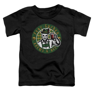Black toddler t-shirt with Hell Fest Fear Garden graphic