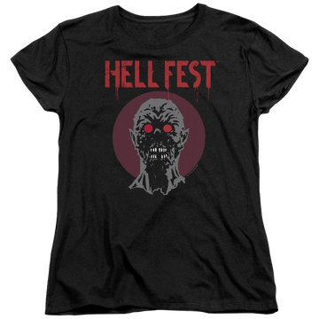 Black women's t-shirt with Hell Fest Logo graphic