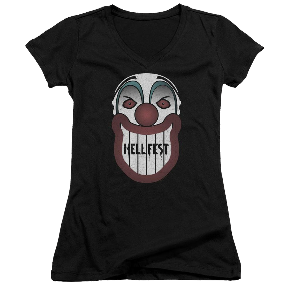 Hell Fest Facade - Juniors V-Neck T-Shirt Juniors V-Neck T-Shirt Hell Fest   