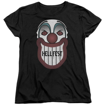 Black women's t-shirt with Hell Fest Facade graphic