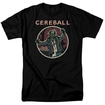 Black men's regular fit t-shirt with Hell Fest Cereball graphic