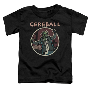 Black toddler t-shirt with Hell Fest Cereball graphic