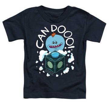 Navy toddler t-shirt with Rick and Morty Can Do graphic