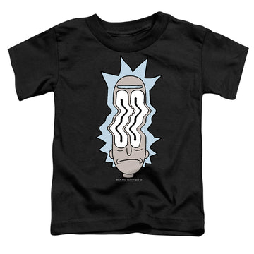 Black toddler t-shirt with Rick and Morty Rick Waves graphic