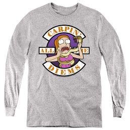 Rick and Morty Carp En All Them Diems - Youth Long Sleeve T-Shirt Youth Long Sleeve T-Shirt Rick and Morty   