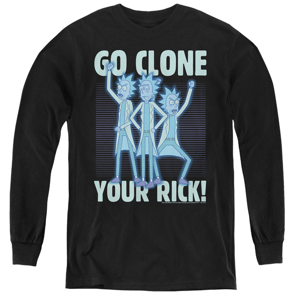 Rick and Morty Go Clone Your Rick - Youth Long Sleeve T-Shirt Youth Long Sleeve T-Shirt Rick and Morty   