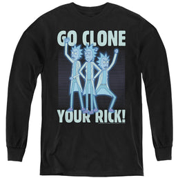 Rick and Morty Go Clone Your Rick - Youth Long Sleeve T-Shirt Youth Long Sleeve T-Shirt Rick and Morty   