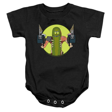Black baby bodysuit with Rick and Morty I Love Myself graphic