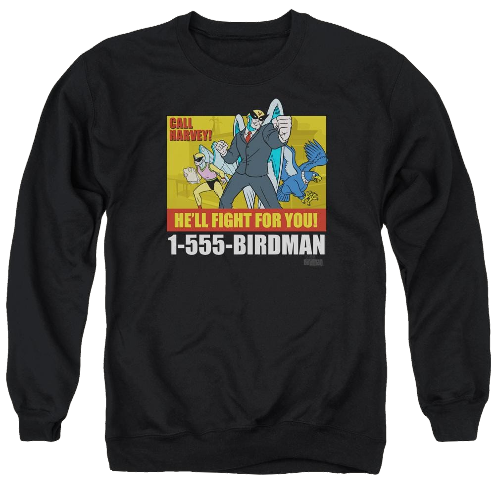 Harvey Birdman Birdman Ad - Men's Crewneck Sweatshirt Men's Crewneck Sweatshirt Harvey Birdman   