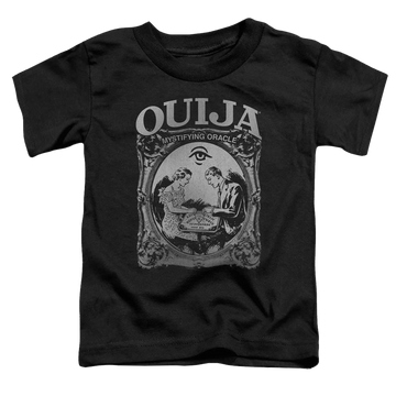 Black toddler t-shirt with Hasbro Ouija Board Two Player graphic