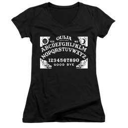 Hasbro Ouija Board On Black - Juniors V-Neck T-Shirt Juniors V-Neck T-Shirt Ouija   