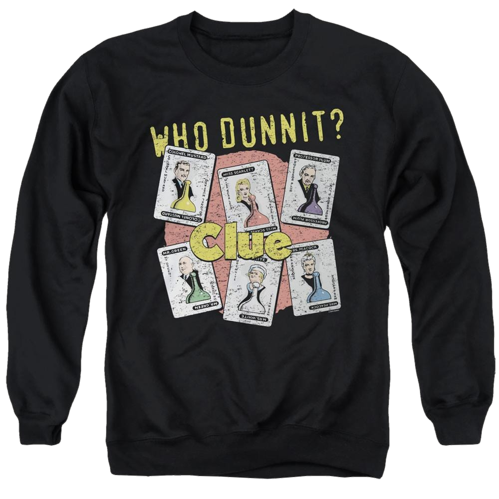 Hasbro Gaming Clue Who Dunnit - Men's Crewneck Sweatshirt Men's Crewneck Sweatshirt Clue   