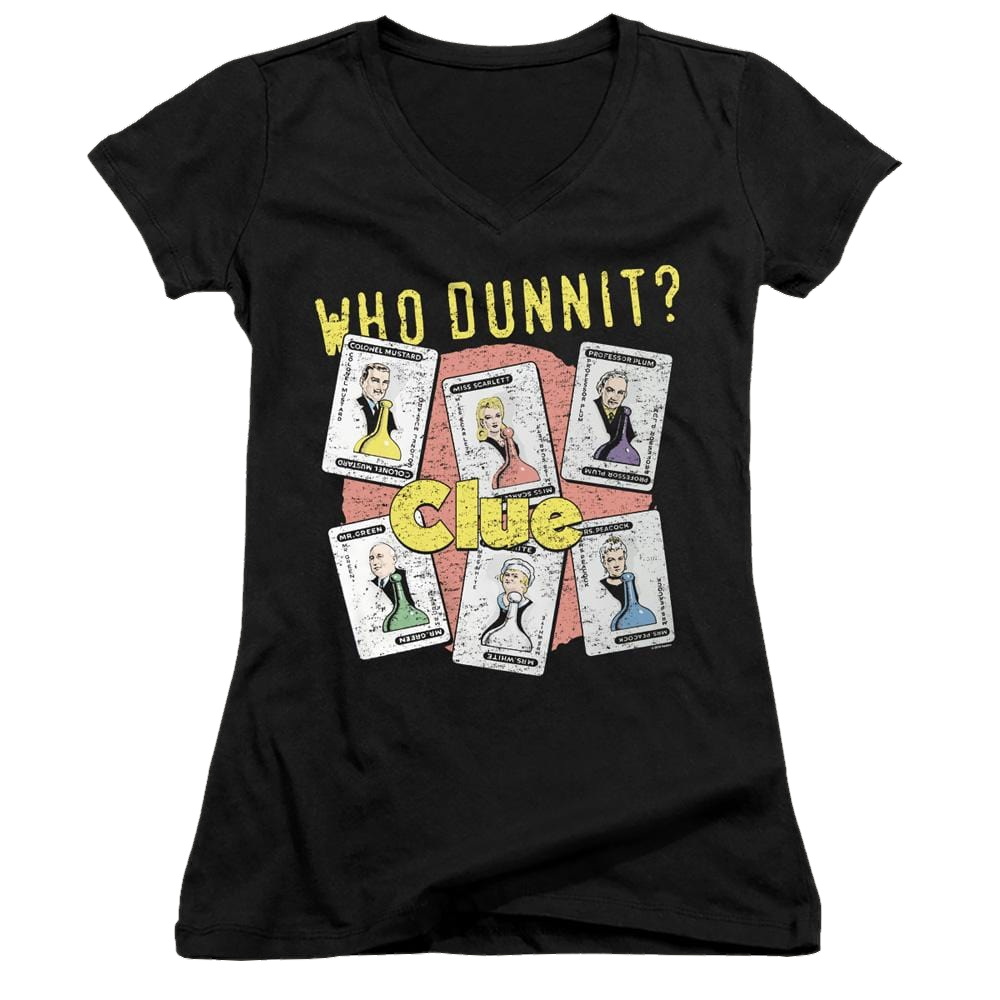 Hasbro Gaming Clue Who Dunnit - Juniors V-Neck T-Shirt Juniors V-Neck T-Shirt Clue   