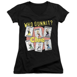 Hasbro Gaming Clue Who Dunnit - Juniors V-Neck T-Shirt Juniors V-Neck T-Shirt Clue   