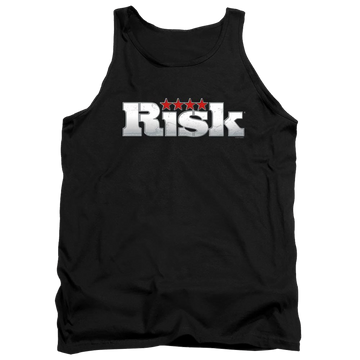Black men's tank with Hasbro Risk Logo graphic