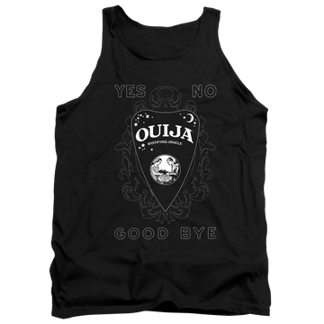 Black men's tank with Hasbro Ouija Board Planchette graphic