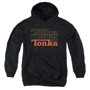 Black youth hoodie for ages 8 to 12 with Hasbro Tonka Tonka Tonka graphic