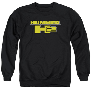 Black men's crewneck sweatshirt with Hummer H2 Block Logo graphic