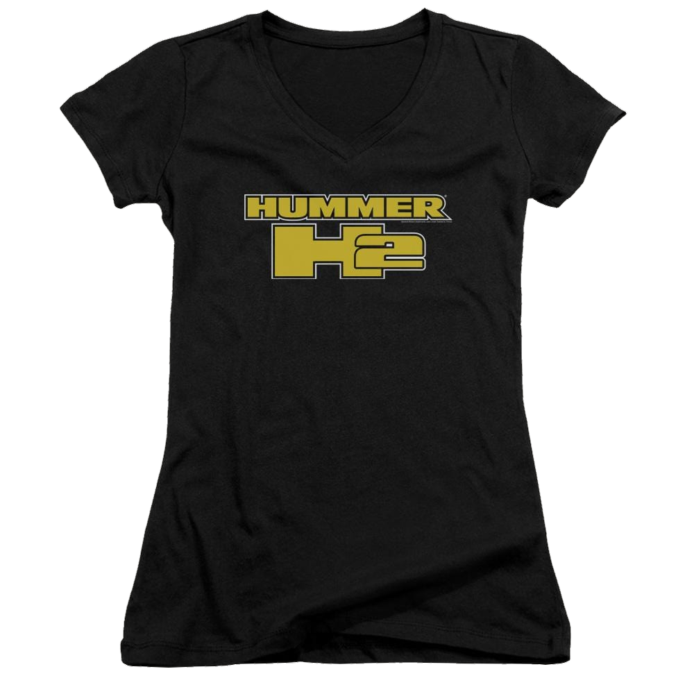 Hummer H2 Block Logo Juniors V-Neck T-Shirt Juniors V-Neck T-Shirt Hummer   