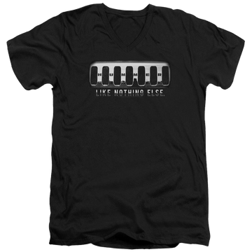 Black men's v-neck t-shirt with Hummer Grill graphic