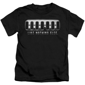 Black kid's t-shirt for ages 4 to 7 with Hummer Grill graphic