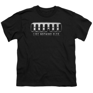 Black youth t-shirt for ages 8 to 12 with Hummer Grill graphic