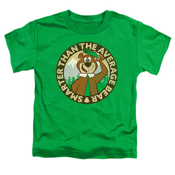 Kelly green toddler t-shirt with Yogi Bear Smarter Than Average graphic