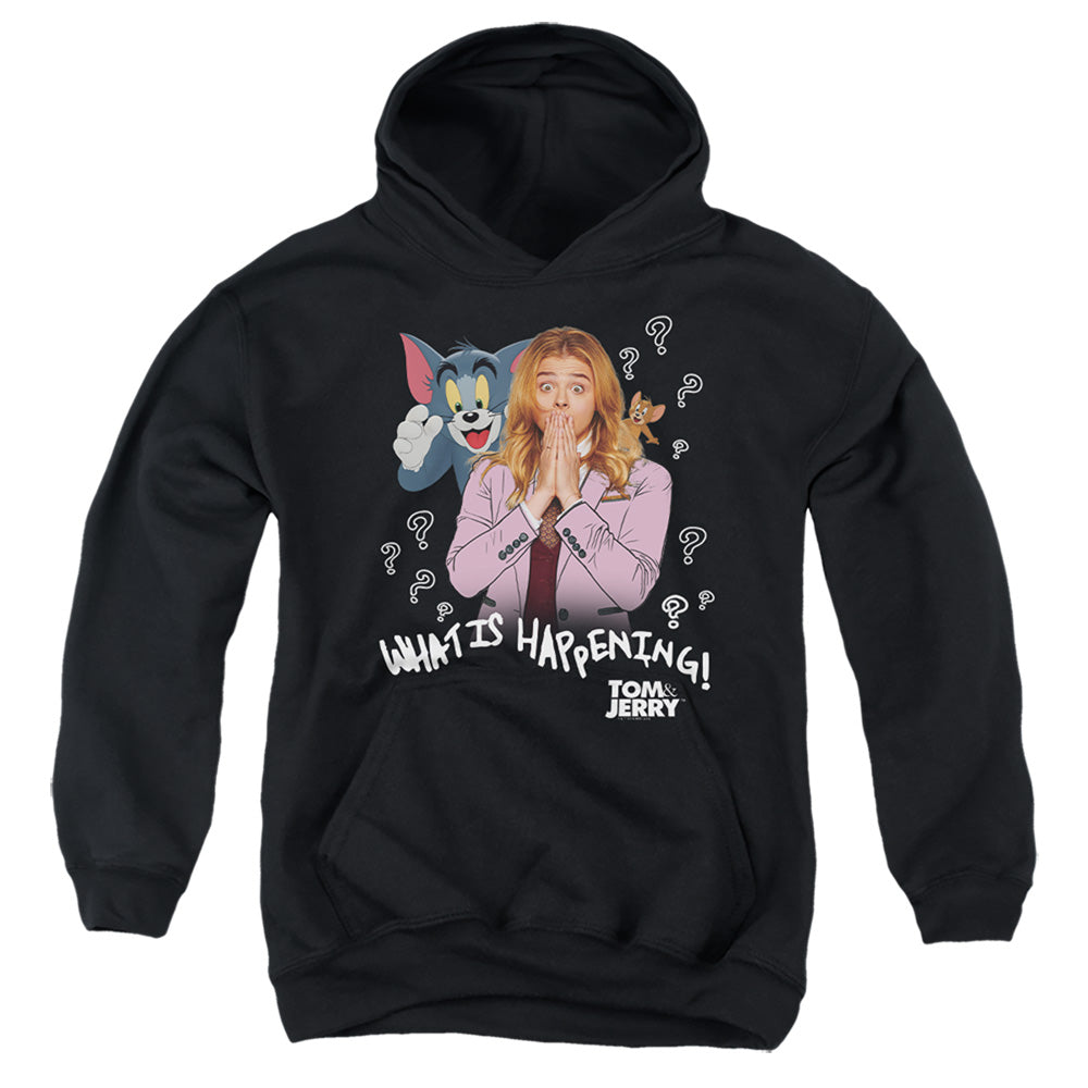 Tom and Jerry What Is Happening - Youth Hoodie Youth Hoodie (Ages 8-12) Tom and Jerry   