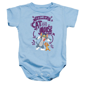 Light blue baby bodysuit with Tom and Jerry Cat And Mouse graphic