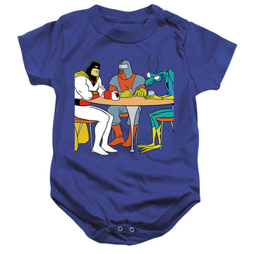 Royal baby bodysuit with Rick and Morty Space Ghost Coast To Coast Brak & Zorak graphic