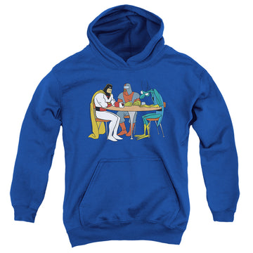 Royal youth hoodie for ages 8 to 12 with Rick and Morty Space Ghost Coast To Coast Brak & Zorak graphic