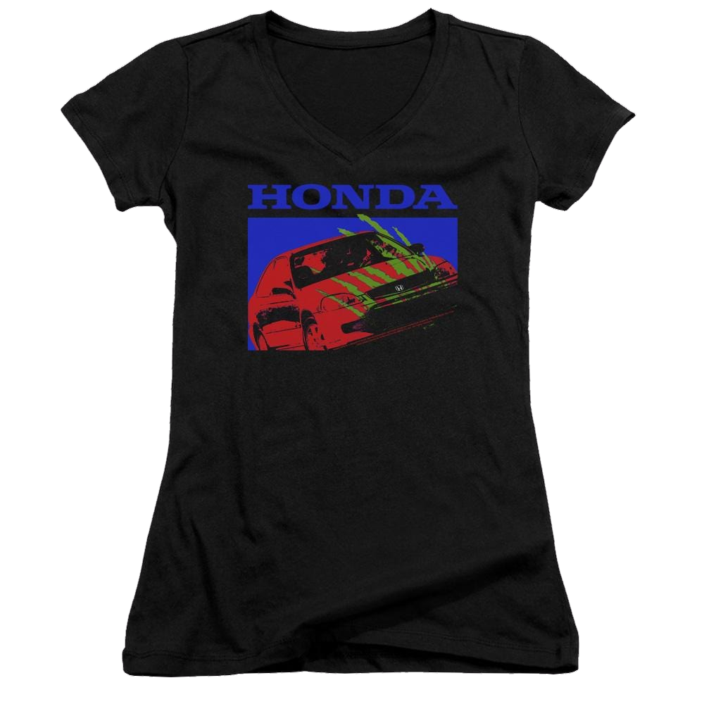 Honda Civic Bold - Juniors V-Neck T-Shirt Juniors V-Neck T-Shirt Honda   