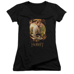 Hobbit Movie Trilogy, The Bilbo Poster - Juniors V-Neck T-Shirt Juniors V-Neck T-Shirt The Hobbit   