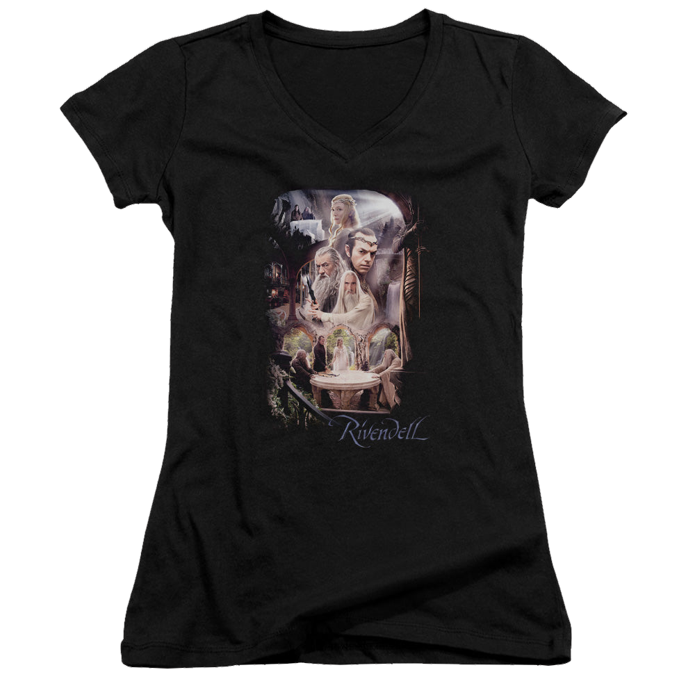 Hobbit Movie Trilogy, The Rivendell - Juniors V-Neck T-Shirt Juniors V-Neck T-Shirt The Hobbit   