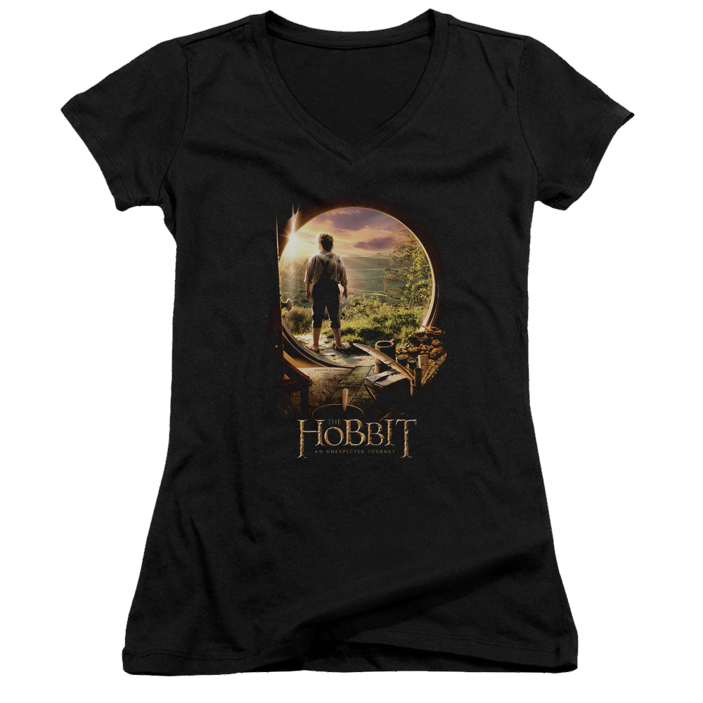 Hobbit Movie Trilogy, The Hobbit In Door - Juniors V-Neck T-Shirt Juniors V-Neck T-Shirt The Hobbit   