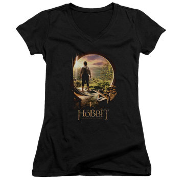 Hobbit Movie Trilogy, The Hobbit In Door - Juniors V-Neck T-Shirt Juniors V-Neck T-Shirt The Hobbit   