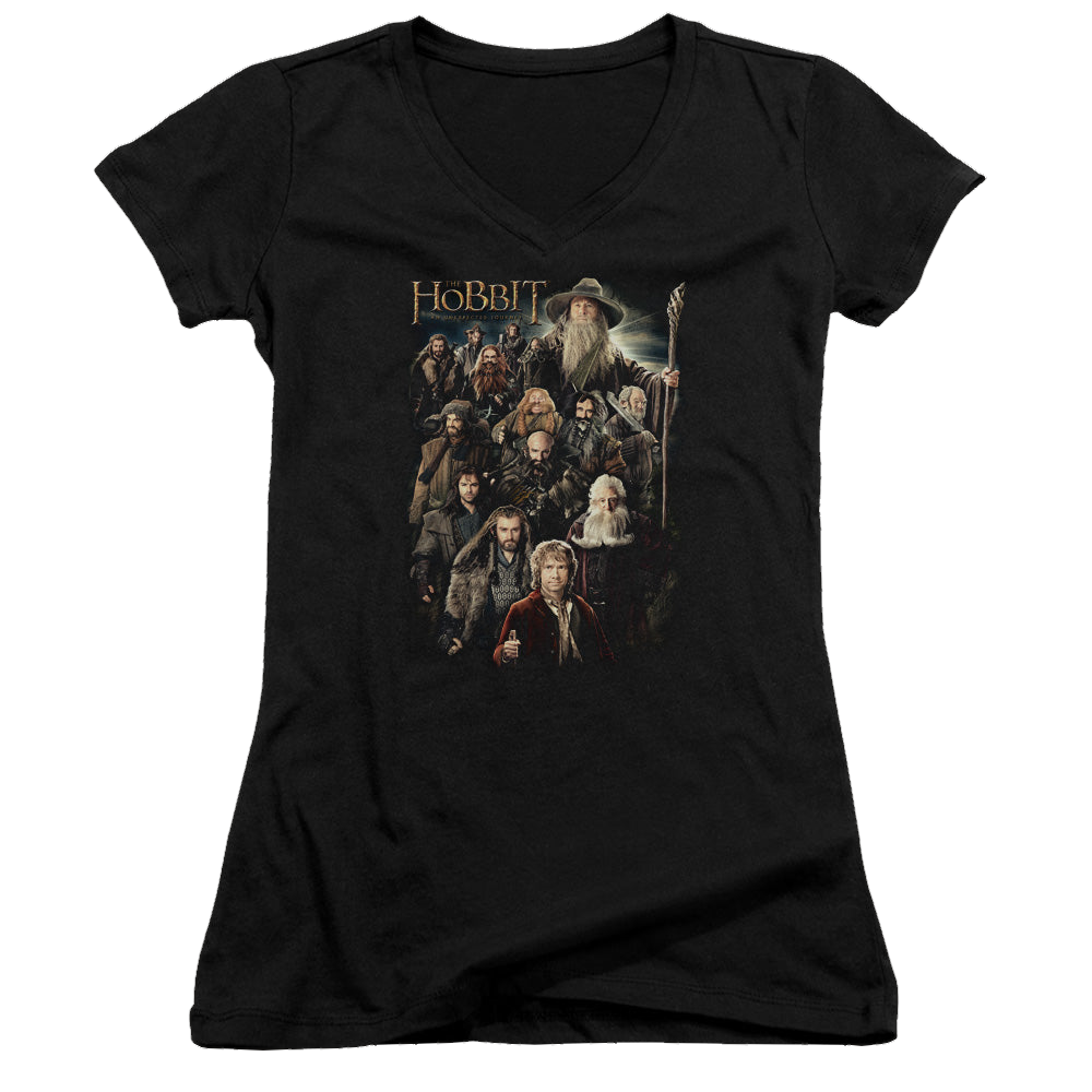 Hobbit Movie Trilogy, The Somber Company - Juniors V-Neck T-Shirt Juniors V-Neck T-Shirt The Hobbit   