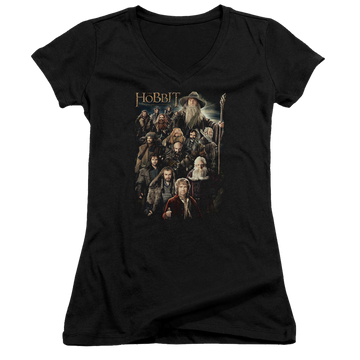 Hobbit Movie Trilogy, The Somber Company - Juniors V-Neck T-Shirt Juniors V-Neck T-Shirt The Hobbit   