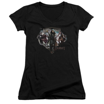 Hobbit Movie Trilogy, The Three Dwarves - Juniors V-Neck T-Shirt Juniors V-Neck T-Shirt The Hobbit   
