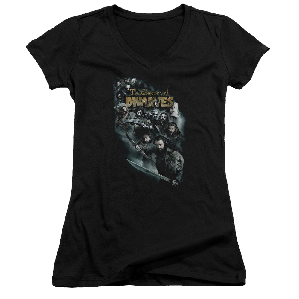 Hobbit Movie Trilogy, The Company Of Dwarves - Juniors V-Neck T-Shirt Juniors V-Neck T-Shirt The Hobbit   