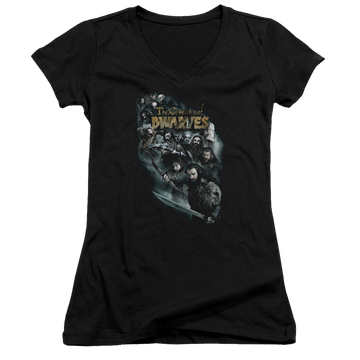 Hobbit Movie Trilogy, The Company Of Dwarves - Juniors V-Neck T-Shirt Juniors V-Neck T-Shirt The Hobbit   