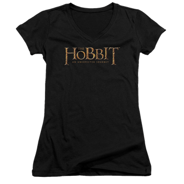 Hobbit Movie Trilogy, The Logo - Juniors V-Neck T-Shirt Juniors V-Neck T-Shirt The Hobbit   