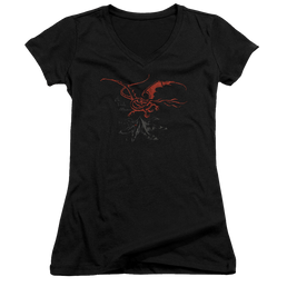 Hobbit Movie Trilogy, The Smaug - Juniors V-Neck T-Shirt Juniors V-Neck T-Shirt The Hobbit   