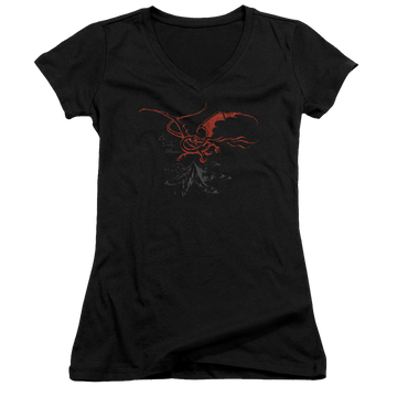 Hobbit Movie Trilogy, The Smaug - Juniors V-Neck T-Shirt Juniors V-Neck T-Shirt The Hobbit   